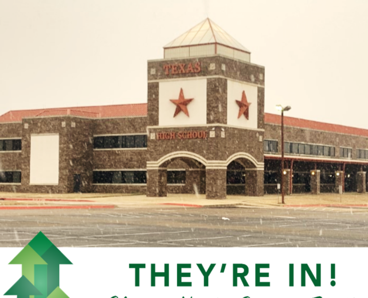 Texas High School in snow